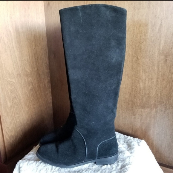 Ugg Gracen Suede Leather Black Riding Boots 8 - Picture 4 of 13